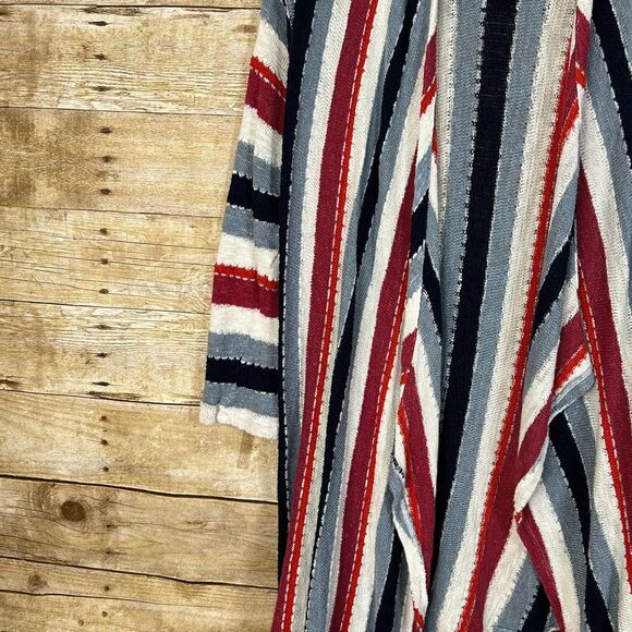 SPLENDID CASUAL KNIT OPEN FRONT EVERYDAY STRIPED WATERFALL CARDIGAN SIZE LARGE - Picture 4 of 6